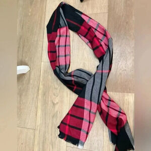NWOT PLAID RED/BLACK FIVE FOUR SCARF UNISEX 66x12” GREAT FOR WINTER